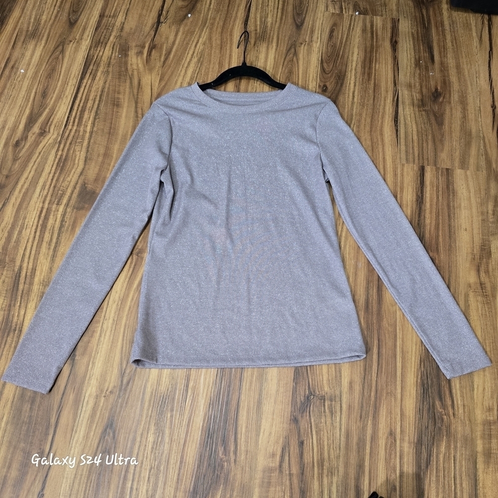 a new day Light Purple Shimmer Long Sleeve Women's Top